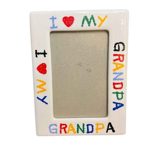 Vintage I Love My Grandpa Ceramic Picture Frame 4x6” Photo Child Gift Memories - Picture 1 of 9